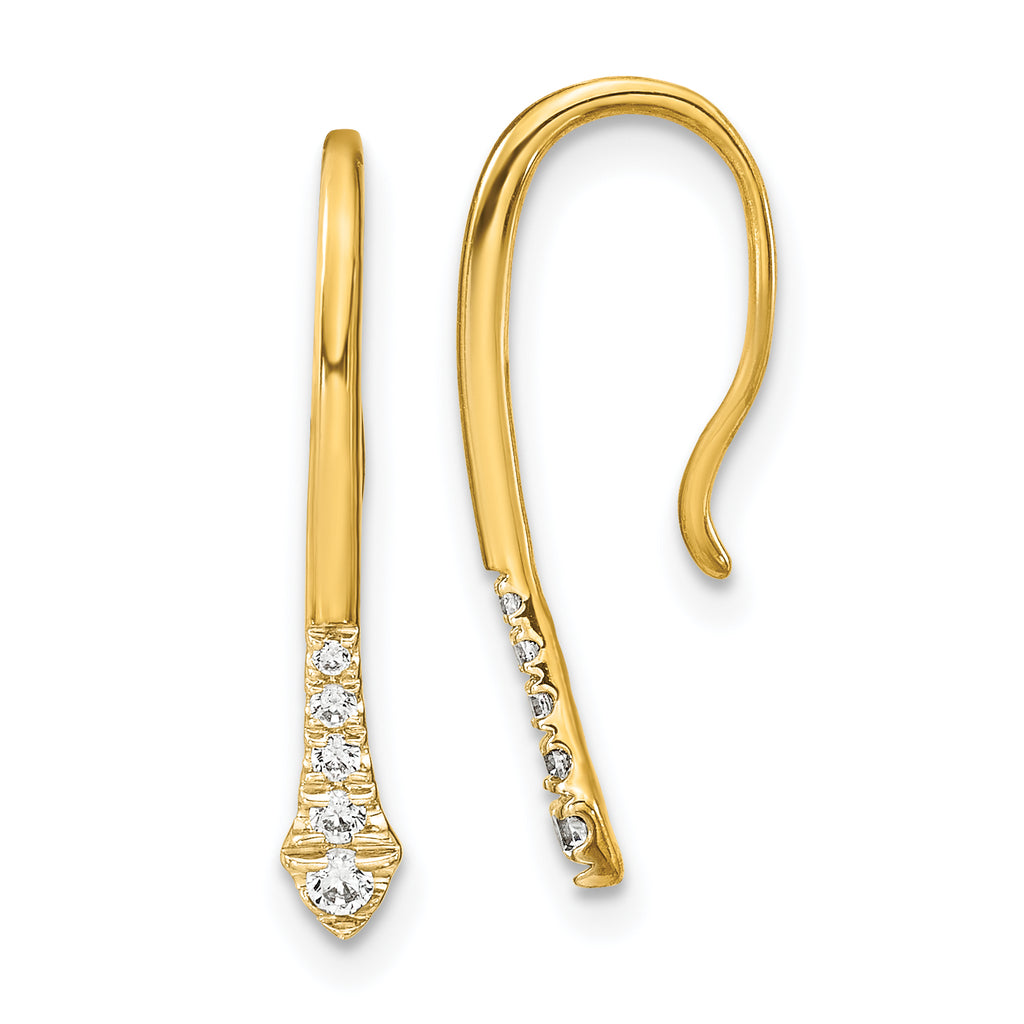 14k 1/8 carat Lab Grown Diamond VS/SI+ G+ Complete Drop Wire Earrings
