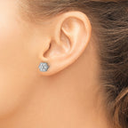 14k White Gold 1/2 carat Lab Grown Diamond VS/SI+ G+ Complete Floral Post Earrings