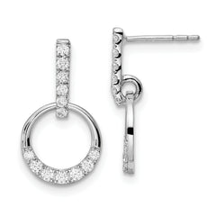 14k White Gold 3/8 carat Lab Grown Diamond VS/SI+ G+ Complete Dangle Circle Post Earrings