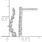 10k White Gold Graduating Diamond Post Earrings