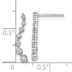 10k White Gold Graduating Diamond Post Earrings