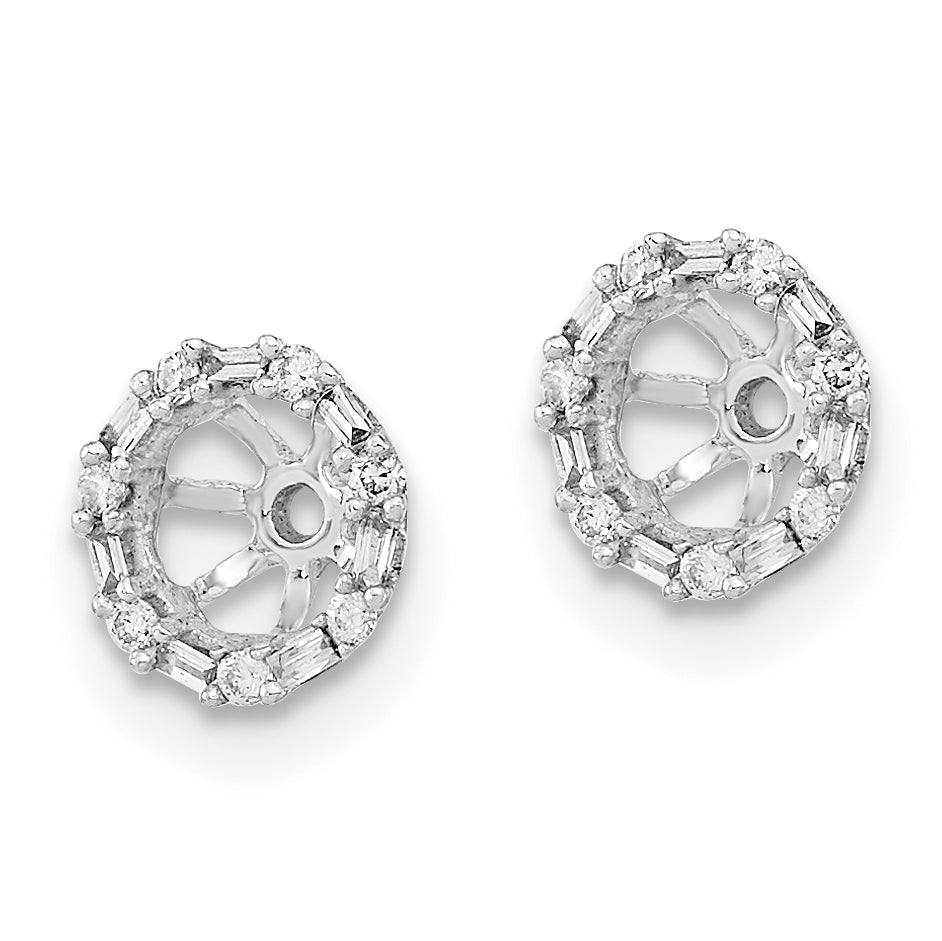 10k White Gold Diamond Earring Jackets Secondary image