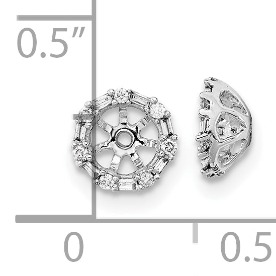 10k White Gold Diamond Earring Jackets