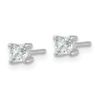 14K White Gold 1/2 ct Certified Lab-Created Diamond VS/SI+ G+, Cushion-Cut 4-Prong Stud Earrings