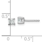 14K White Gold 1/2 ct Lab-Created Diamond VS+ F+, Cushion-Cut 4-Prong Stud Earrings