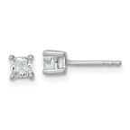 14K White Gold 1/2 ct Lab-Created Diamond VS/SI+ G+, Cushion-Cut 4-Prong Stud Earrings