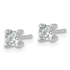 14K White Gold 3/4 ct Certified Lab-Created Diamond VS+ F+, Cushion-Cut 4-Prong Stud Earrings