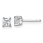 14K White Gold 3/4 ct Certified Lab-Created Diamond VS/SI+ G+, Cushion-Cut 4-Prong Stud Earrings