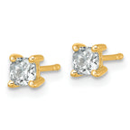 14K Yellow Gold 3/4 ct Certified Lab-Created Diamond VS/SI+ G+, Cushion-Cut 4-Prong Stud Earrings