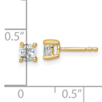 14K Yellow Gold 3/4 ct Lab-Created Diamond VS+ F+, Cushion-Cut 4-Prong Stud Earrings