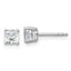 14K White Gold 1 ct Certified Lab-Created Diamond VS+ F+, Cushion-Cut 4-Prong Stud Earrings
