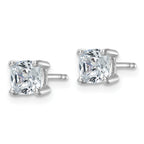 14K White Gold 1 1/2 ct Lab-Created Diamond VS+ F+, Cushion-Cut 4-Prong Stud Earrings