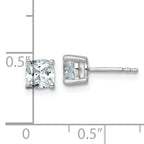 14K White Gold 1 1/2 ct Lab-Created Diamond VS/SI+ G+, Cushion-Cut 4-Prong Stud Earrings