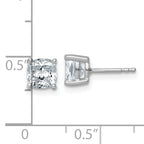14K White Gold 2 ct Certified Lab-Created Diamond VS+ F+, Cushion-Cut 4-Prong Stud Earrings