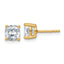 14K Yellow Gold 2 ct Certified Lab-Created Diamond VS/SI+ G+, Cushion-Cut 4-Prong Stud Earrings