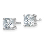 14k White Gold 3 carat Lab Grown Diamond VS/SI+ G+ Cushion Complete Four Prong Stud Earrings