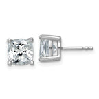 14K White Gold 4 ct Certified Lab-Created Diamond VS+ F+, Cushion-Cut 4-Prong Stud Earrings