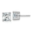 14K White Gold 4 ct Certified Lab-Created Diamond VS/SI+ G+, Cushion-Cut 4-Prong Stud Earrings