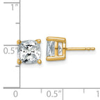 14K Yellow Gold 4 ct Lab-Created Diamond VS/SI+ G+, Cushion-Cut 4-Prong Stud Earrings