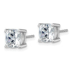 14K White Gold 5 ct Lab-Created Diamond VS/SI+ G+, Cushion-Cut 4-Prong Stud Earrings