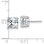 14K White Gold 5 ct Lab-Created Diamond VS+ F+, Cushion-Cut 4-Prong Stud Earrings