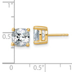 14K Yellow Gold 5 ct Lab-Created Diamond VS/SI+ G+, Cushion-Cut 4-Prong Stud Earrings