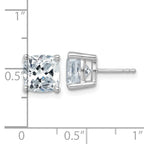 14K White Gold 6 ct Certified Lab-Created Diamond VS/SI+ G+, Cushion-Cut 4-Prong Stud Earrings