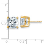 14K Yellow Gold 6 ct Certified Lab-Created Diamond VS/SI+ G+, Cushion-Cut 4-Prong Stud Earrings