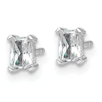 14K White Gold 1/2 ct Lab-Created Diamond VS+ F+, Octagon / Radiant-Cut 4-Prong Stud Earrings