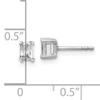 14k White Gold 1/2 carat Certified Lab Grown Diamond VS/SI+ G+ Radiant Complete Four Prong Stud Earrings