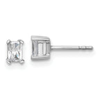 14K White Gold 1/2 ct Lab-Created Diamond VS/SI+ G+, Octagon / Radiant-Cut 4-Prong Stud Earrings