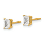 14K Yellow Gold 5/8 ct Lab-Grown Diamond Radiant Stud Earrings