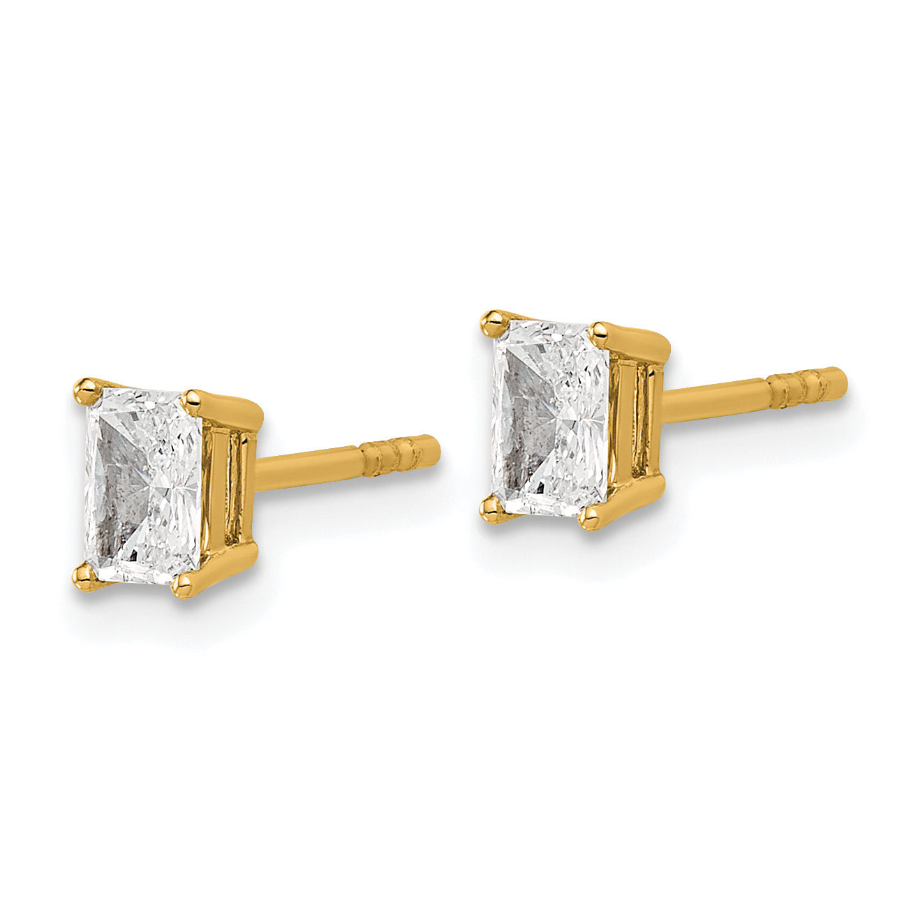14K Yellow Gold 5/8 ct Lab-Grown Diamond Radiant Stud Earrings
