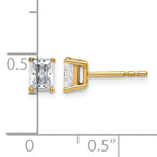 14K Yellow Gold 5/8 ct Lab-Grown Diamond Radiant Stud Earrings