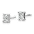 14K White Gold 3/4 ct Lab-Created Diamond VS/SI+ G+, Octagon / Radiant-Cut 4-Prong Stud Earrings