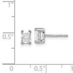 14K White Gold 3/4 ct Lab-Created Diamond VS+ F+, Octagon / Radiant-Cut 4-Prong Stud Earrings