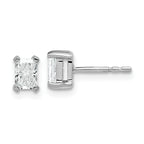 14K White Gold 3/4 ct Lab-Created Diamond VS+ F+, Octagon / Radiant-Cut 4-Prong Stud Earrings