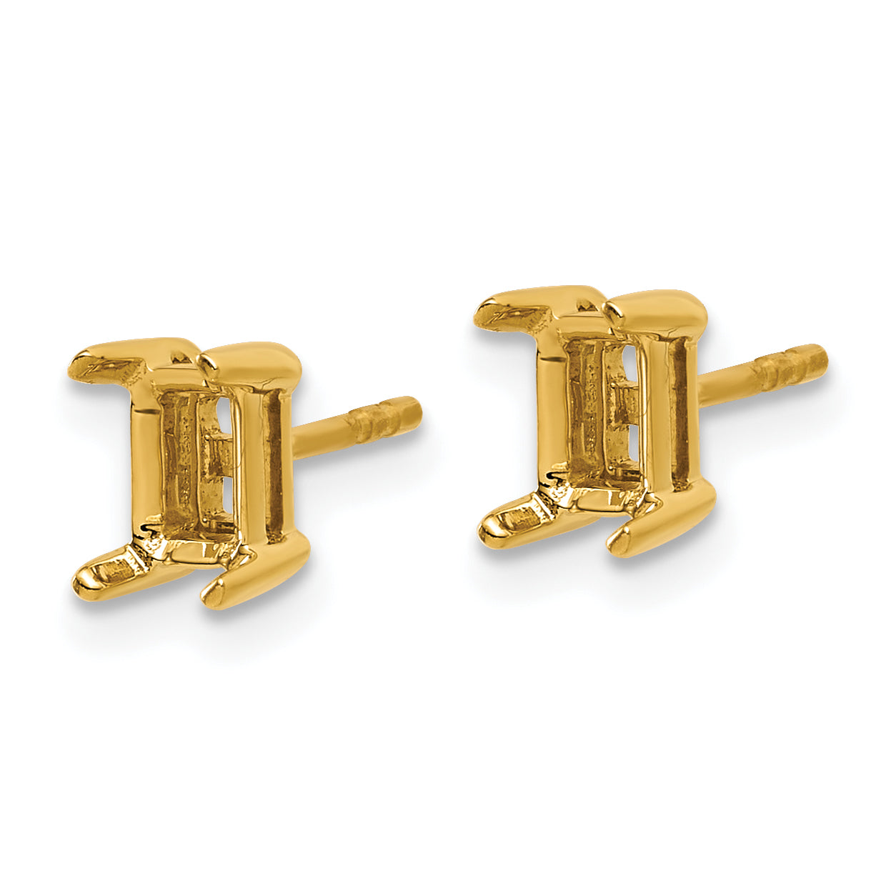 14ky 4.8x3.95mm Radiant Earring Mounting (No Stone Included)s Secondary image