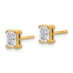 14K Yellow Gold 3/4 ct Octagon / Radiant-Cut Earring Mounting, No Stone Included