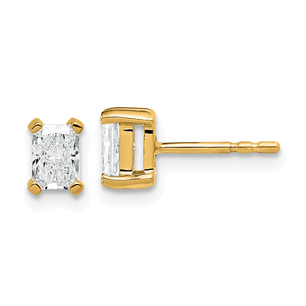 14K Yellow Gold 3/4 ct Octagon / Radiant-Cut Earring Mounting, No Stone Included