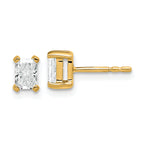 14K Yellow Gold 3/4 ct Octagon / Radiant-Cut Earring Mounting, No Stone Included
