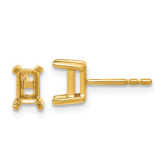 14ky 4.8x3.95mm Radiant Earring Mounting (No Stone Included)s