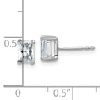 14K White Gold 1 ct Lab-Created Diamond VS/SI+ G+, Octagon / Radiant-Cut 4-Prong Stud Earrings