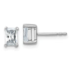 14K White Gold 1 ct Certified Lab-Created Diamond VS/SI+ G+, Octagon / Radiant-Cut 4-Prong Stud Earrings
