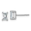 14K White Gold 1 ct Certified Lab-Created Diamond VS/SI+ G+, Octagon / Radiant-Cut 4-Prong Stud Earrings