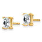 14K Yellow Gold 1 ct Certified Lab-Created Diamond VS+ F+, Octagon / Radiant-Cut 4-Prong Stud Earrings