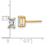 14K Yellow Gold 1 ct Certified Lab-Created Diamond VS+ F+, Octagon / Radiant-Cut 4-Prong Stud Earrings