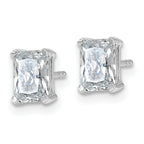 14K White Gold 1 1/2 ct Lab-Created Diamond VS/SI+ G+, Octagon / Radiant-Cut 4-Prong Stud Earrings