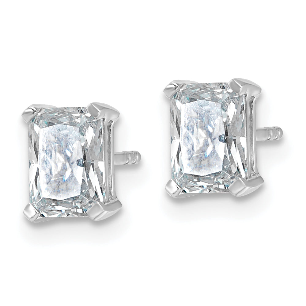 14K White Gold 1 1/2 ct Certified Lab-Created Diamond VS/SI+ G+, Octagon / Radiant-Cut 4-Prong Stud Earrings