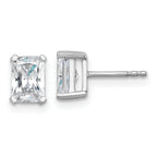 14K White Gold 1 1/2 ct Lab-Created Diamond VS/SI+ G+, Octagon / Radiant-Cut 4-Prong Stud Earrings